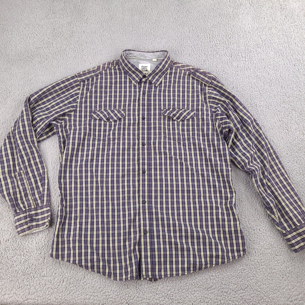 Paper‎ Denim & Cloth Shirt Mens XXL Plaid Button Down Long Sleeve PD&C